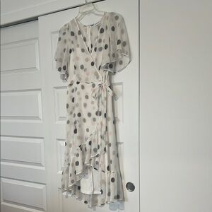 Calvin Klein Cream Ruffled Wrap Sundress